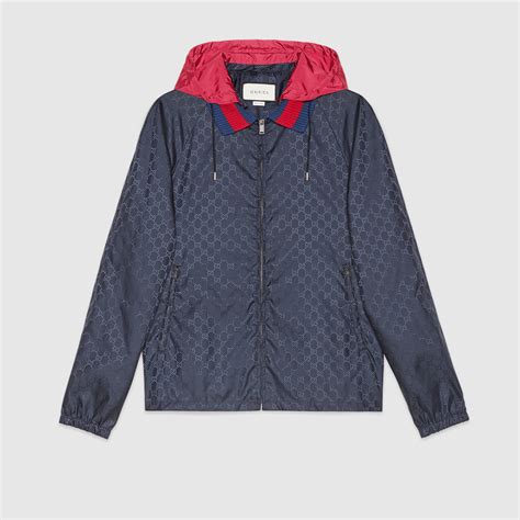 gucci gg jacquard nylon jacket|Gucci cropped jacket.